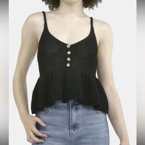 No Boundaries Peplum Sweater Tank Top, Women's Size L, NWT